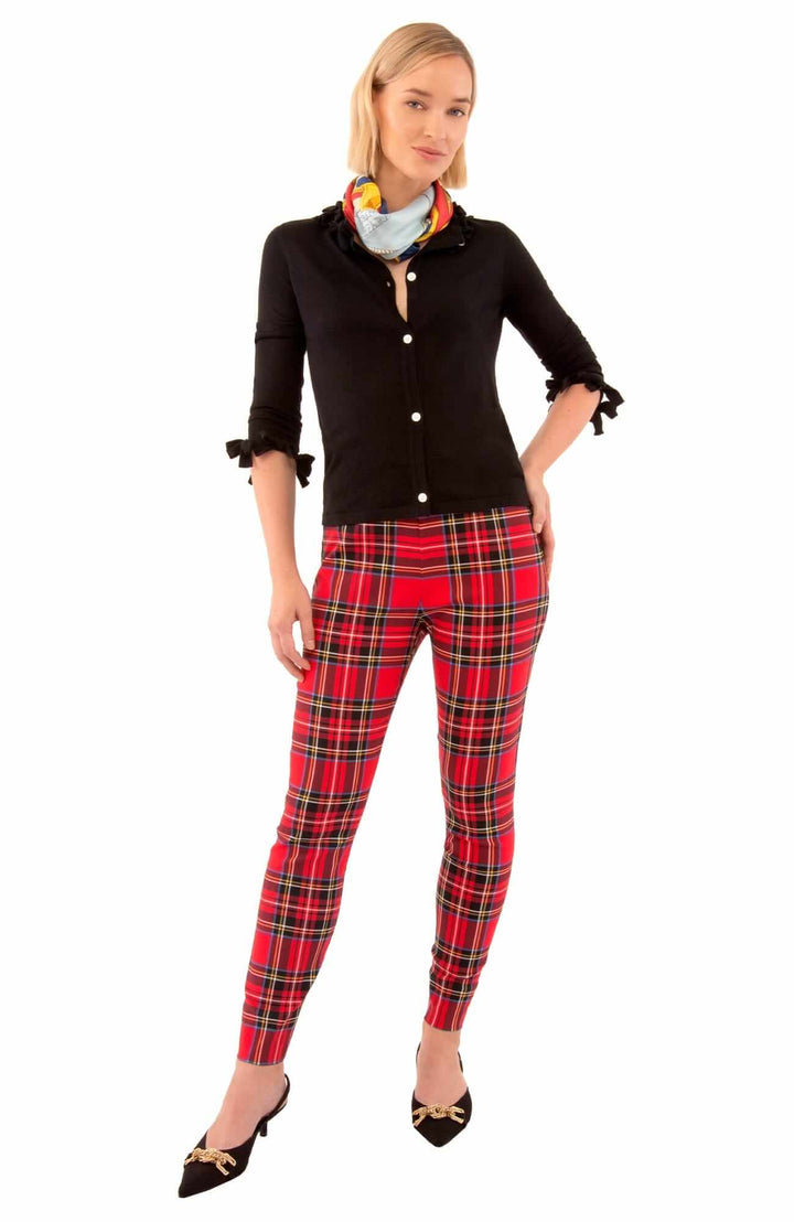 Navy Bow Trimmed Cardigan