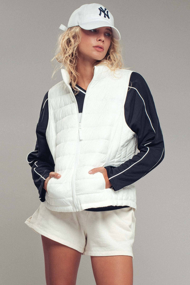 White Zip-Up Vest