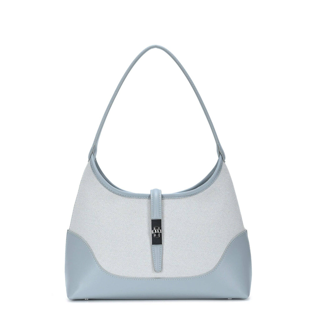 White Cotton Canvas Shoulder Bag