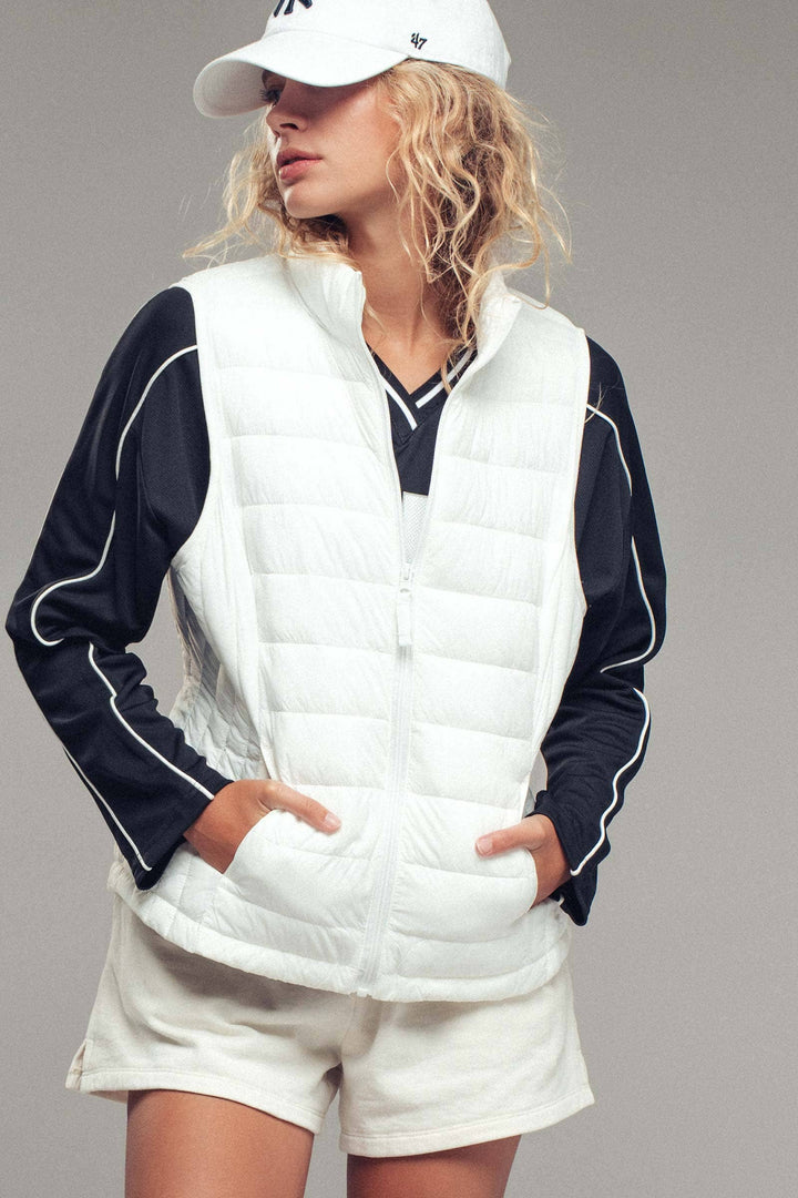White Zip-Up Vest