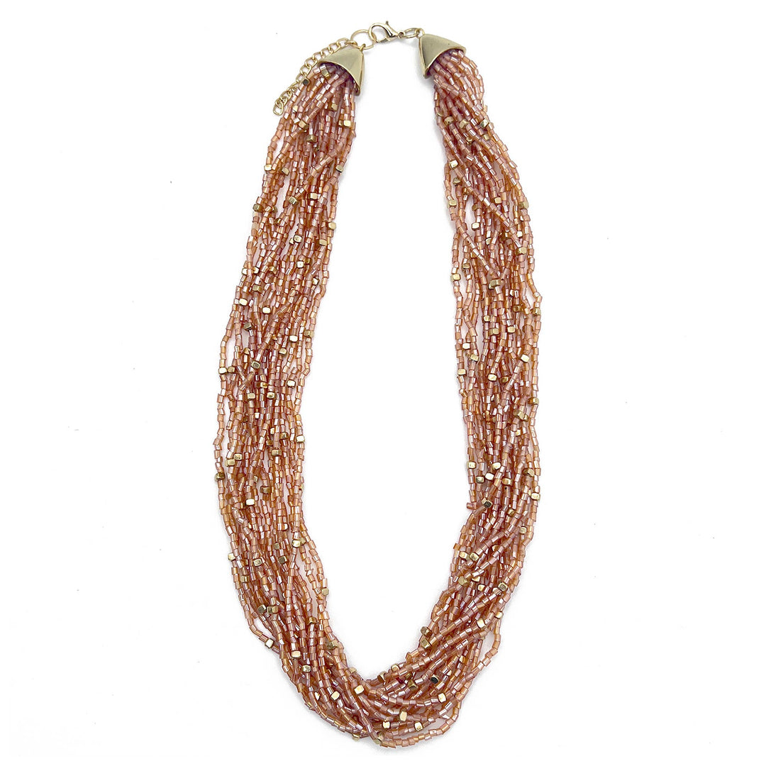 Beaded Multi-Strand Bib Necklace