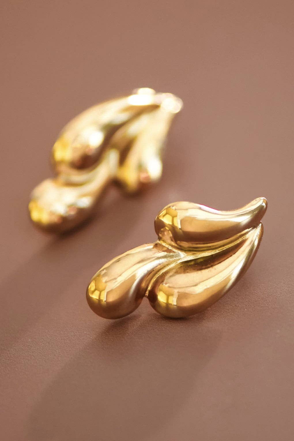 18K Gold Plated Waterproof Stainless Steel Stud Earrings - 7582
