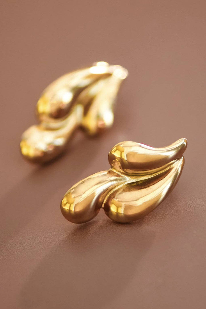 18K Gold Plated Waterproof Stainless Steel Stud Earrings - 7582
