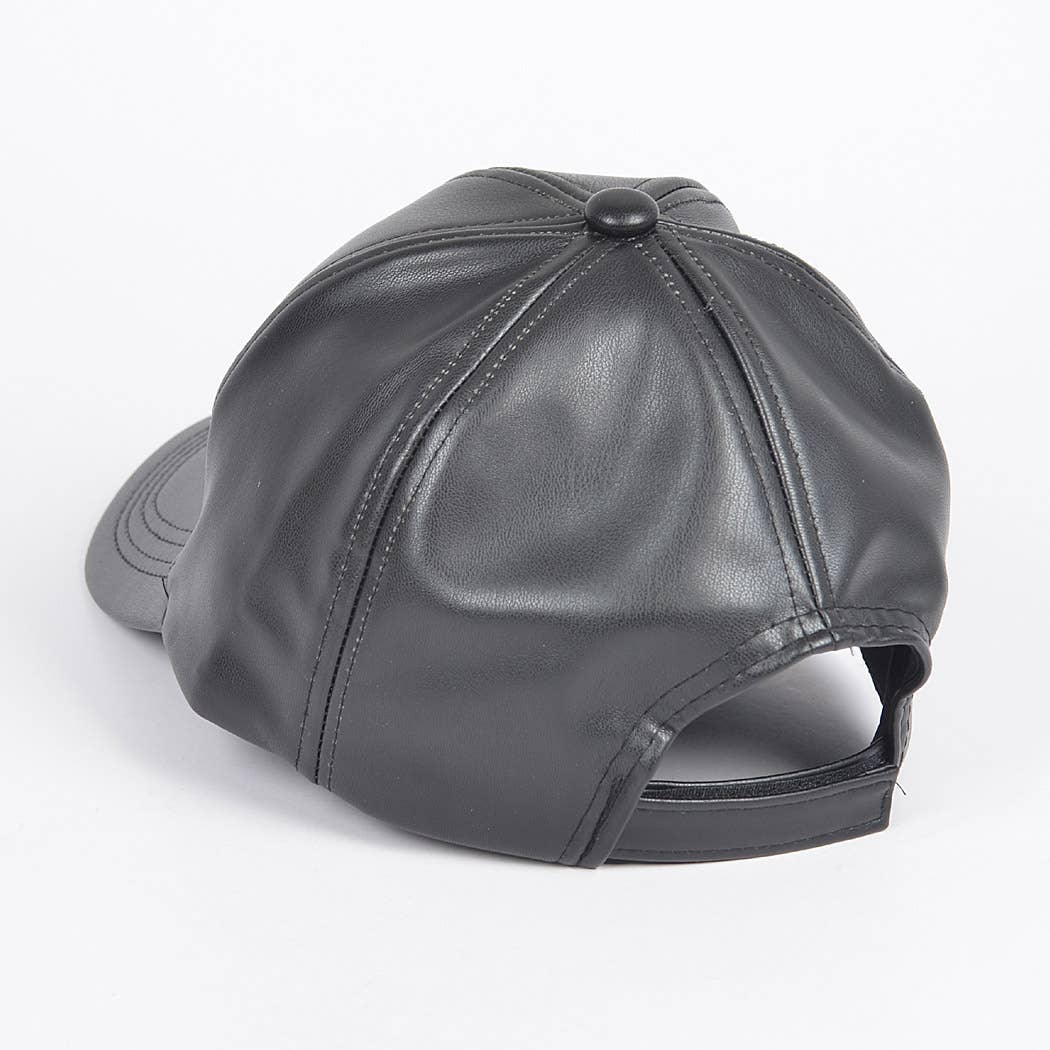 Faux Leather Cap