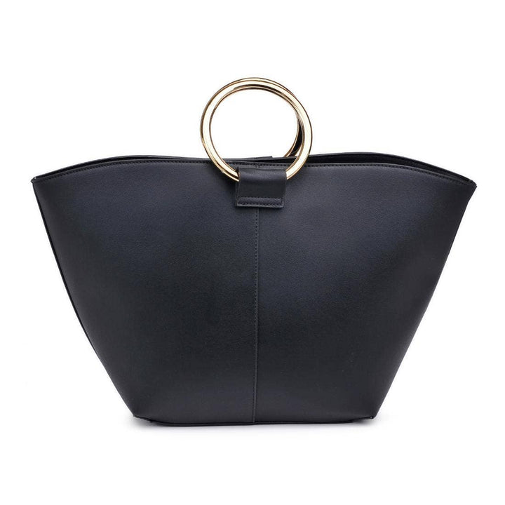 Black Luxe Tote with Gold Handle