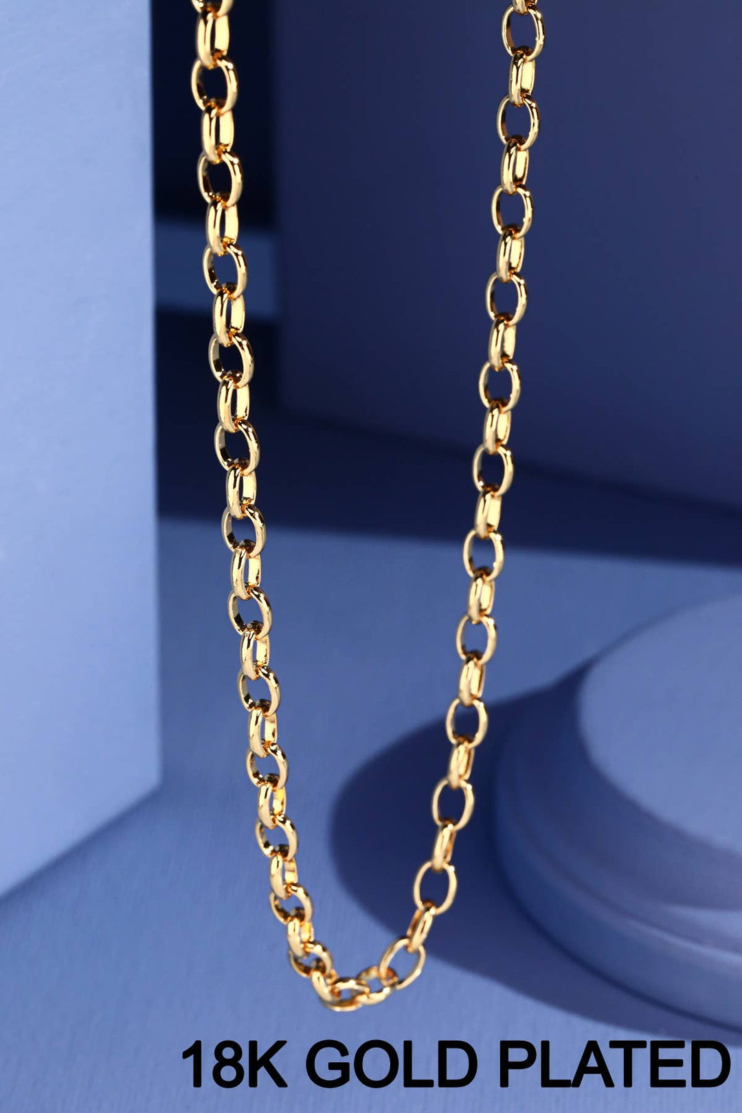 18K Gold Plated Oval Chain Necklace