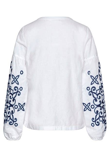 Embroidered Long Sleeve Blouse