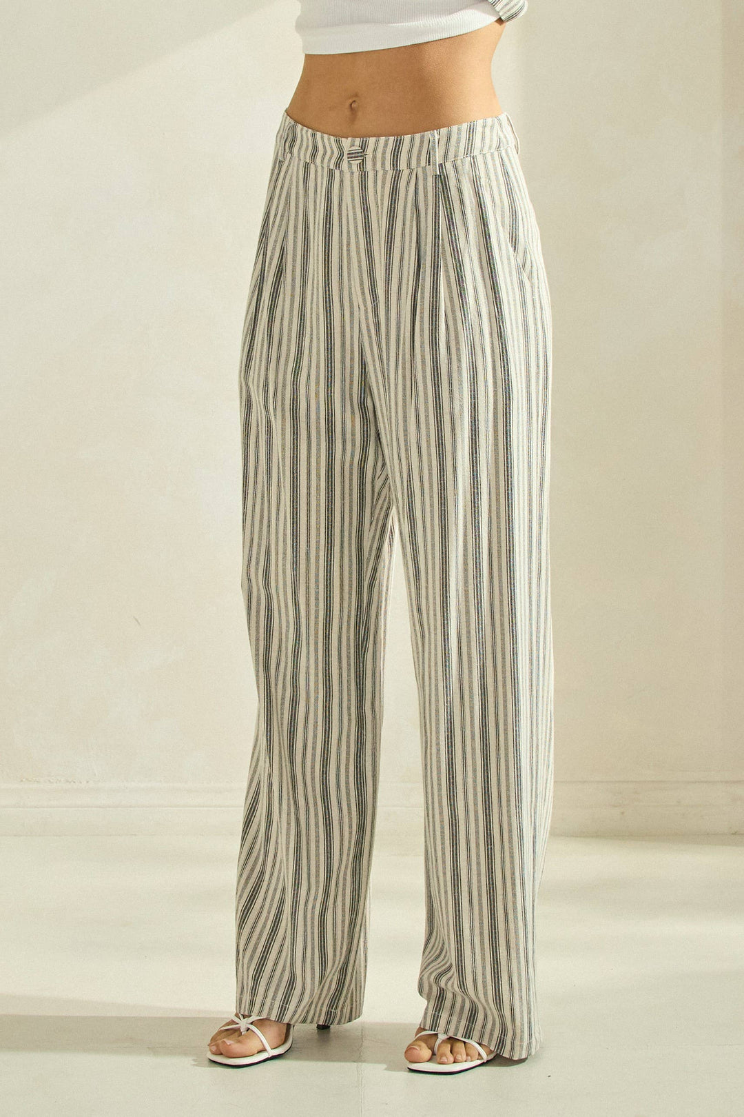 Striped Linen Blend Pant