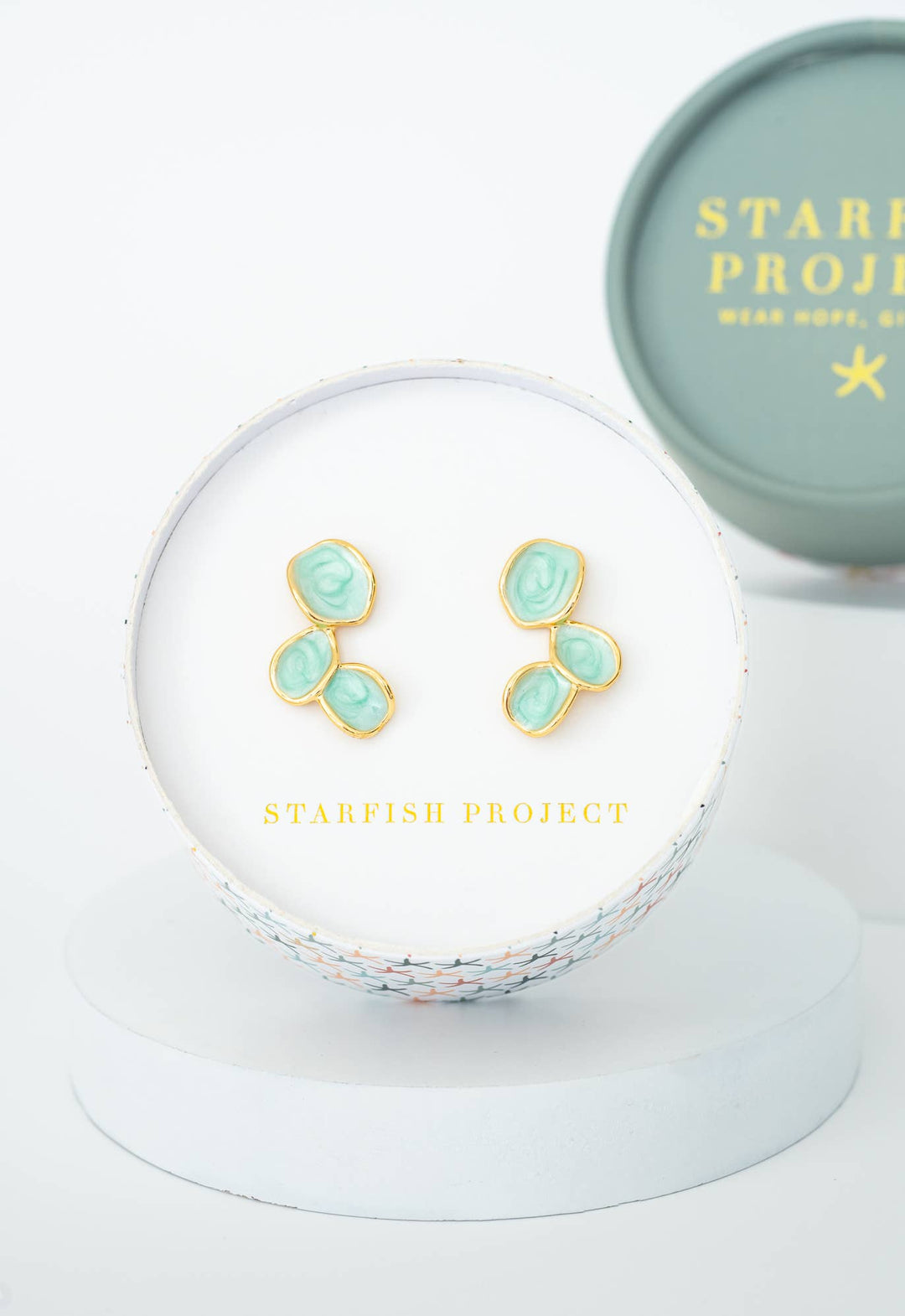 Mint and Gold Earrings