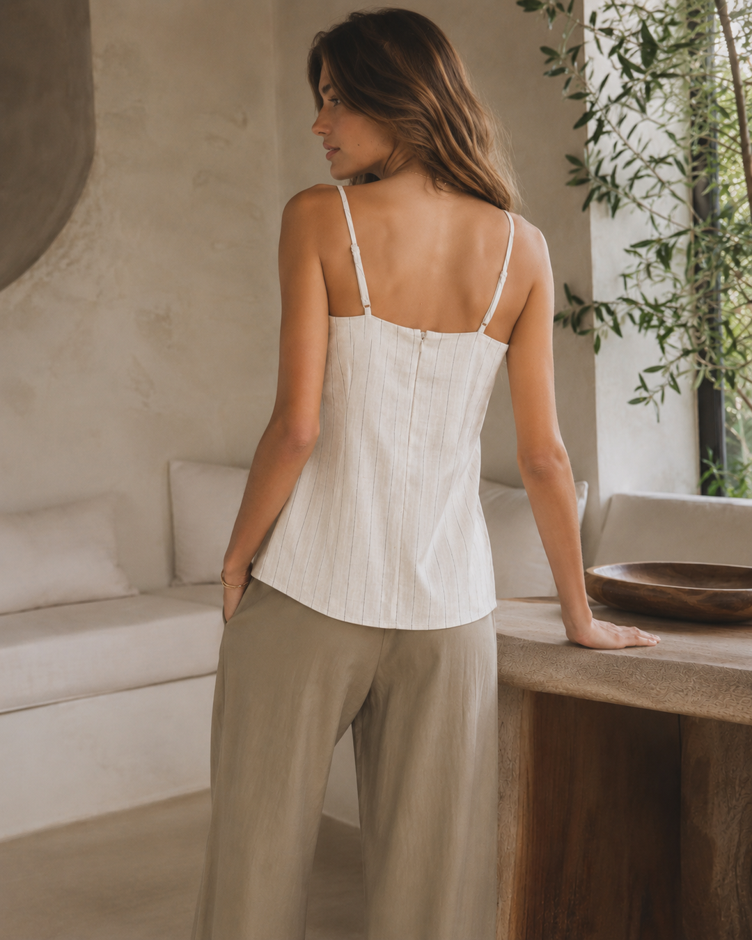 Oatmeal Stripe Relaxed Cami