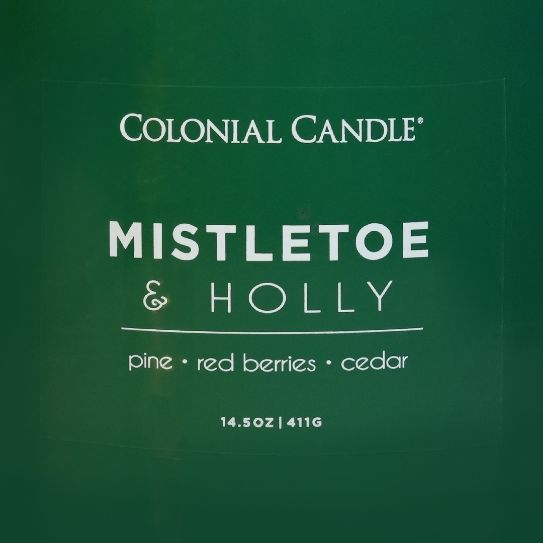 Mistletoe &amp; Holly Scented Jar Candle, Soy Blend Wax, 14.5oz