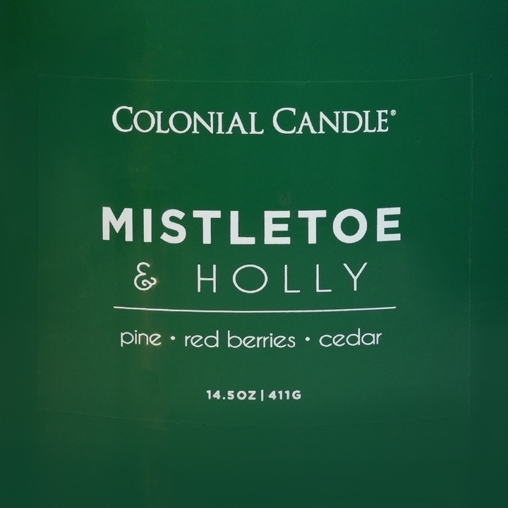 Mistletoe &amp; Holly Scented Jar Candle, Soy Blend Wax, 14.5oz