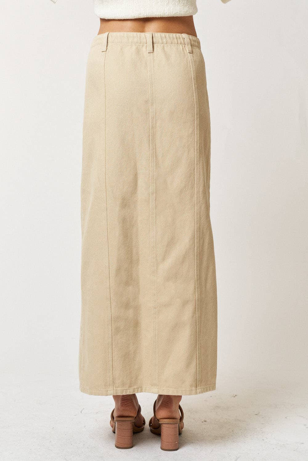 Khaki Skirt w/ Front Slit