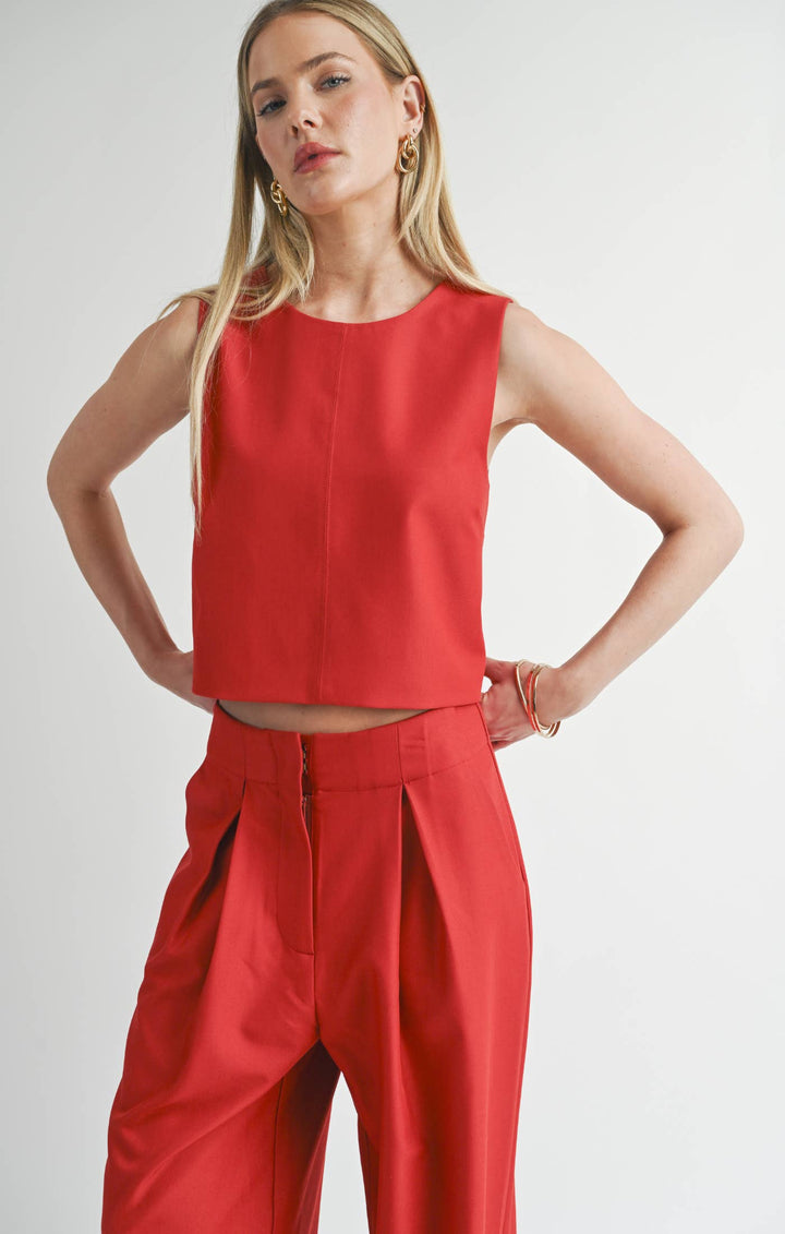 Red Sleeveless Top