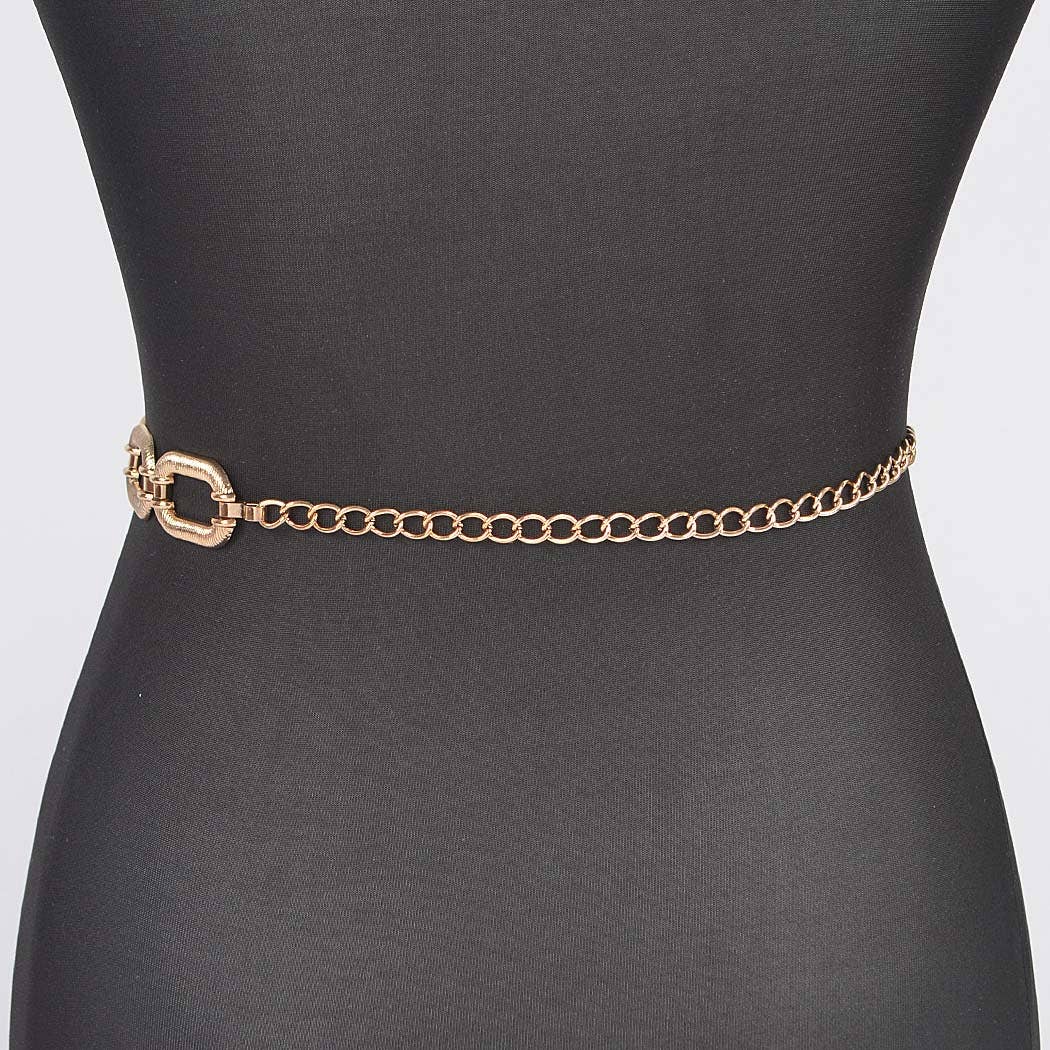 Oval Metal Gold Belt - Plus Size Oval Metal Gold Belt - Plus Size