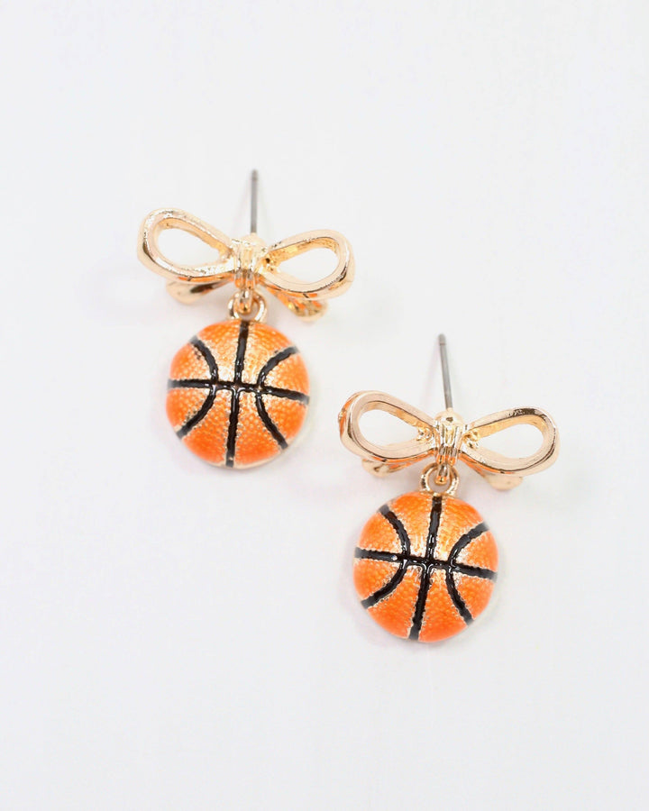 Sporty Bow Basketball Earring