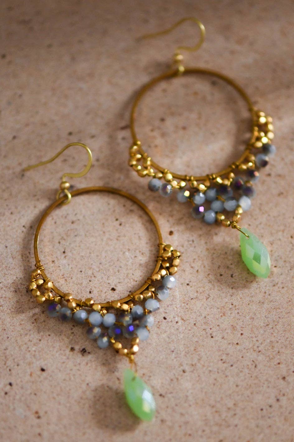 Multi Color Beaded Drop Earrings