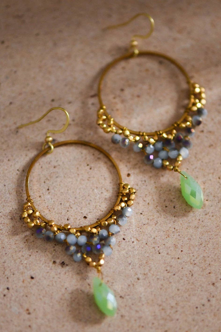 Multi Color Beaded Drop Earrings