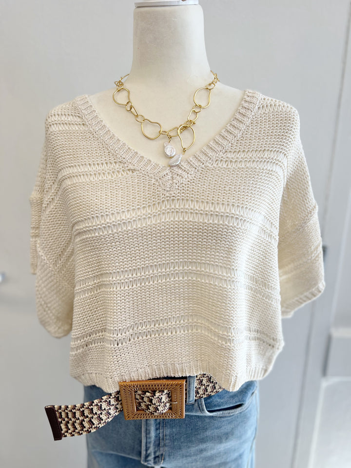 Natural V-Neck Sweater