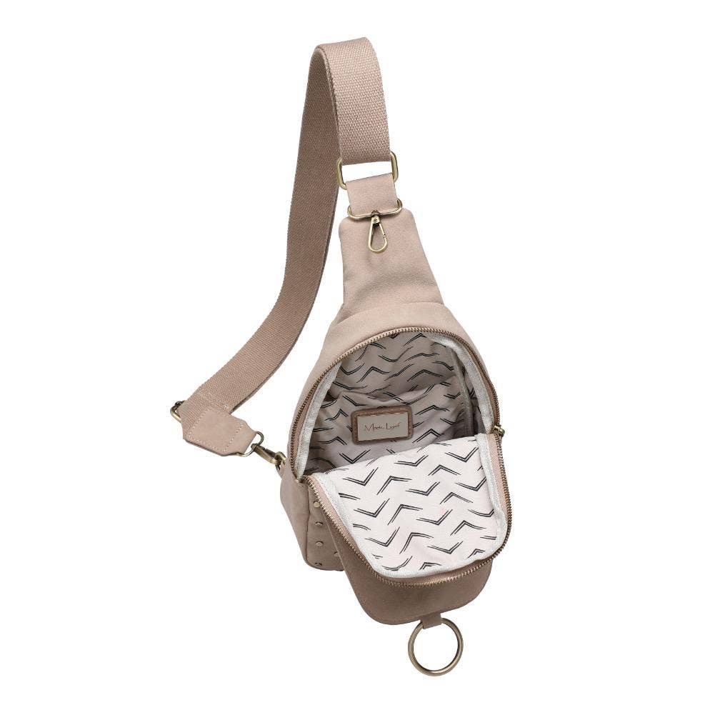 Natural Studded Sling Bag