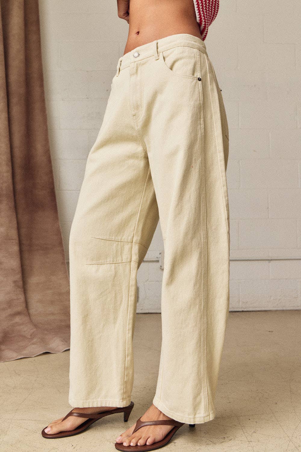 White Barrel Pants