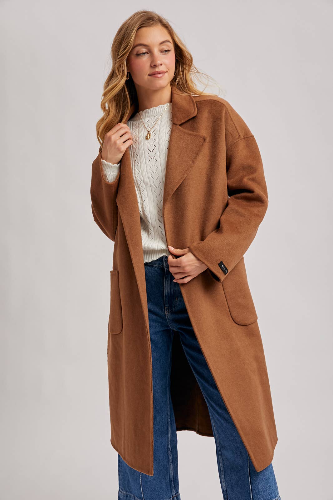 Camel Belted Long Coat