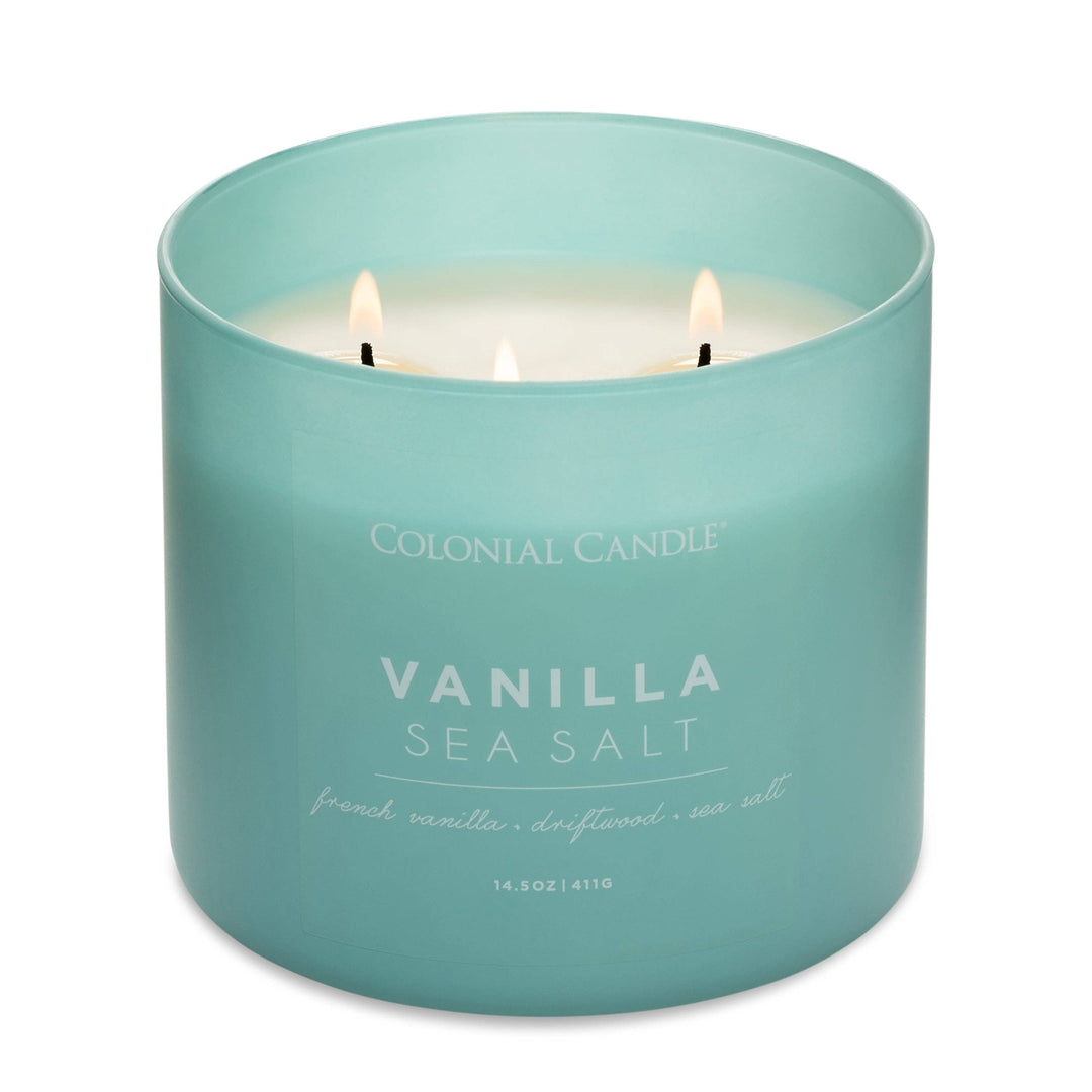 Vanilla Sea Salt Scented Jar Candle, Soy Blend Wax, 14.5oz