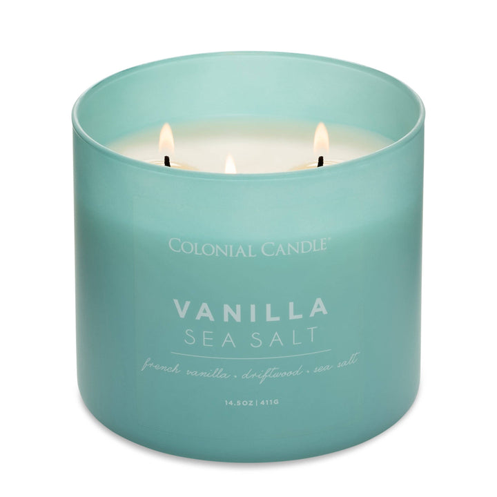 Vanilla Sea Salt Scented Jar Candle, Soy Blend Wax, 14.5oz