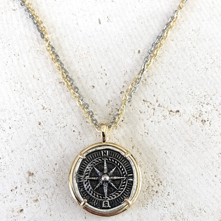 Compass Coin Necklace