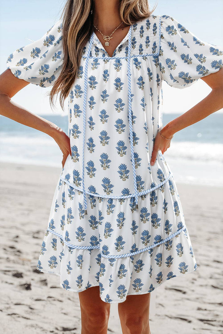 Blue & White Summer Mini Dress