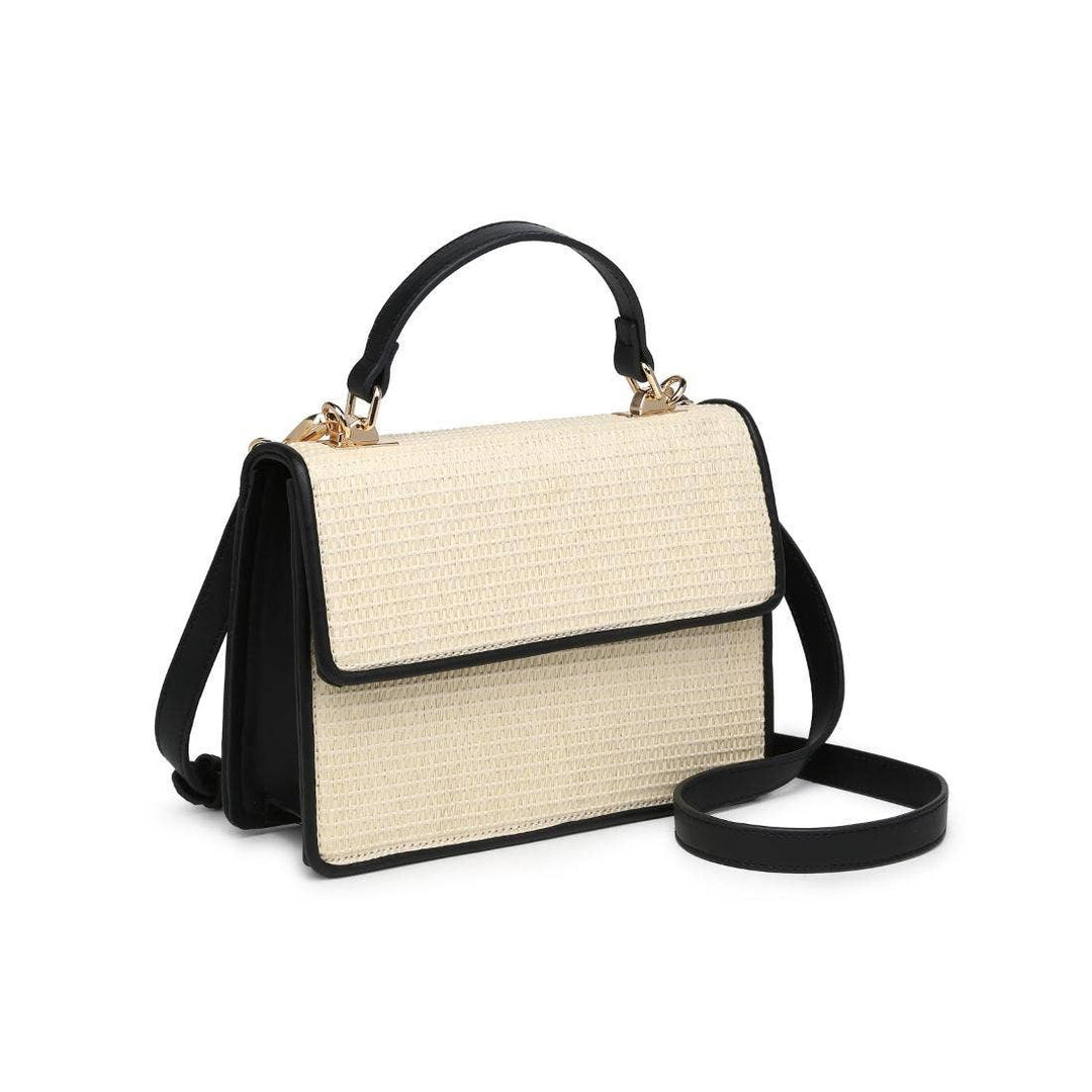 Beige Black Crossbody Handbag
