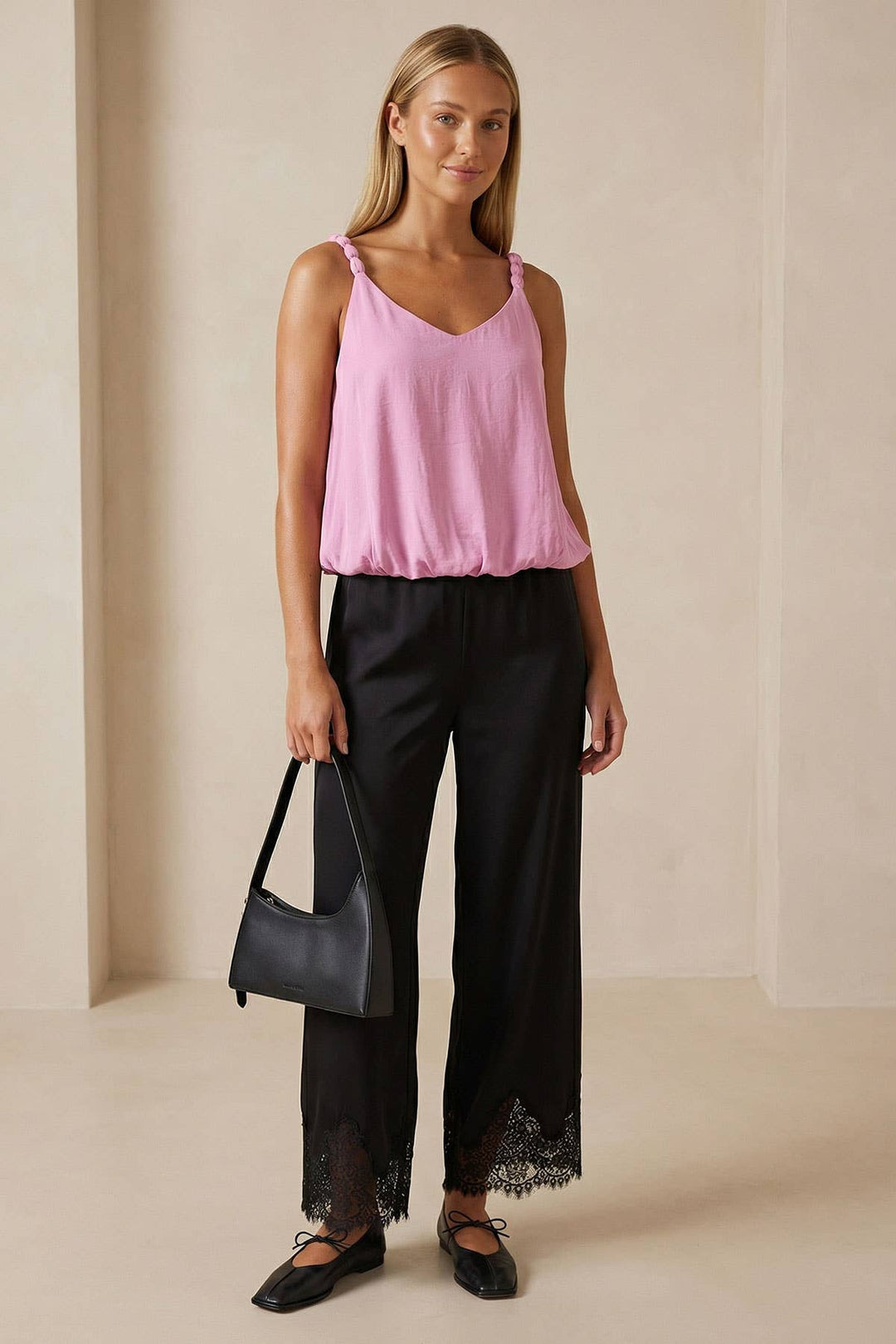 Billowy Strap Accent Tank Top