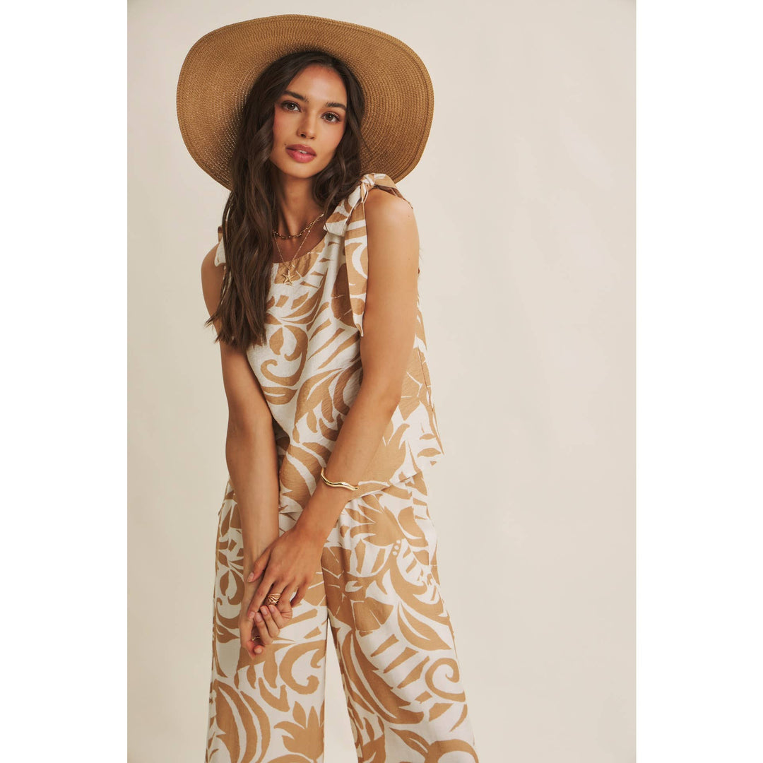 Latte Summer top with tie straps