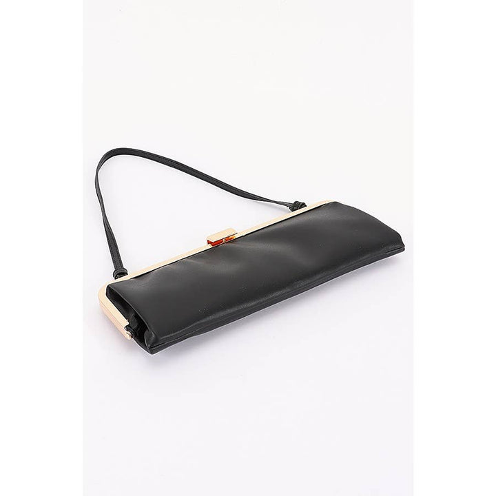 Red Faux Leather Frame Clutch