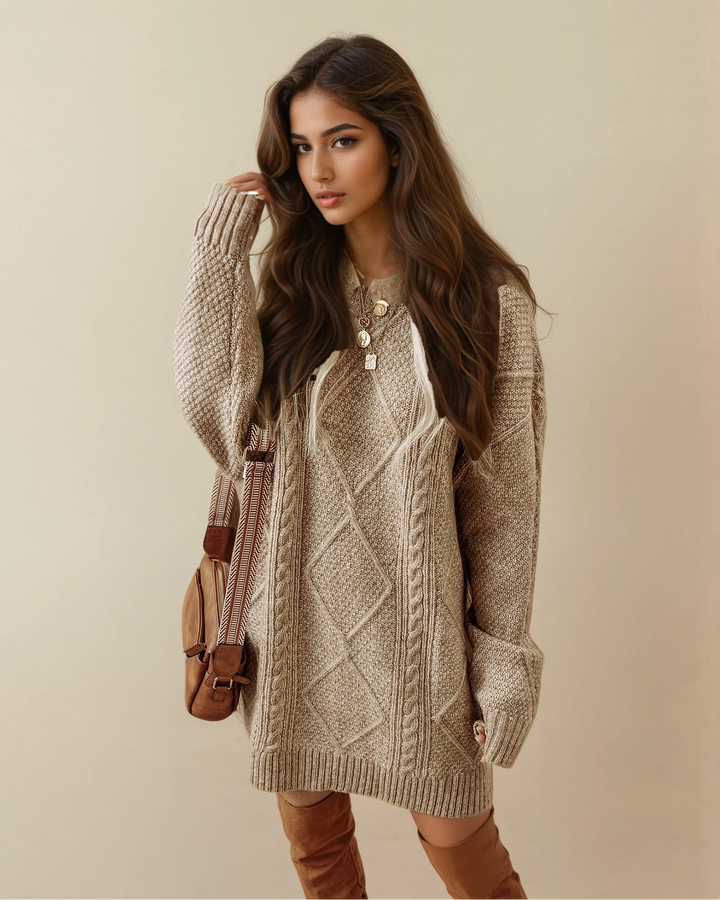 Cable Knit Sweater Dress