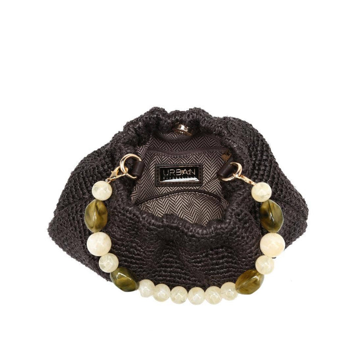 Natural Crossbody Bag Beaded Handle