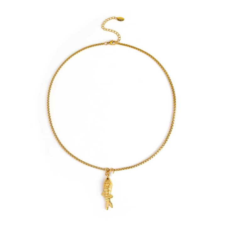 Gold Fish Pendant Necklace