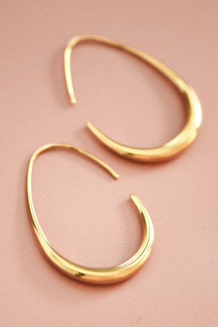 18K Gold Plated Waterproof Stainless Steel Hoop Earrings