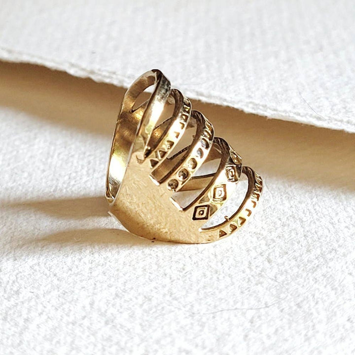 Brass Ring Handmade Etched Design
