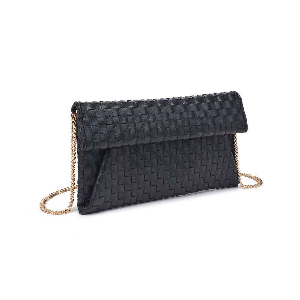 Wine Woven Clutch Crossbody Bag
