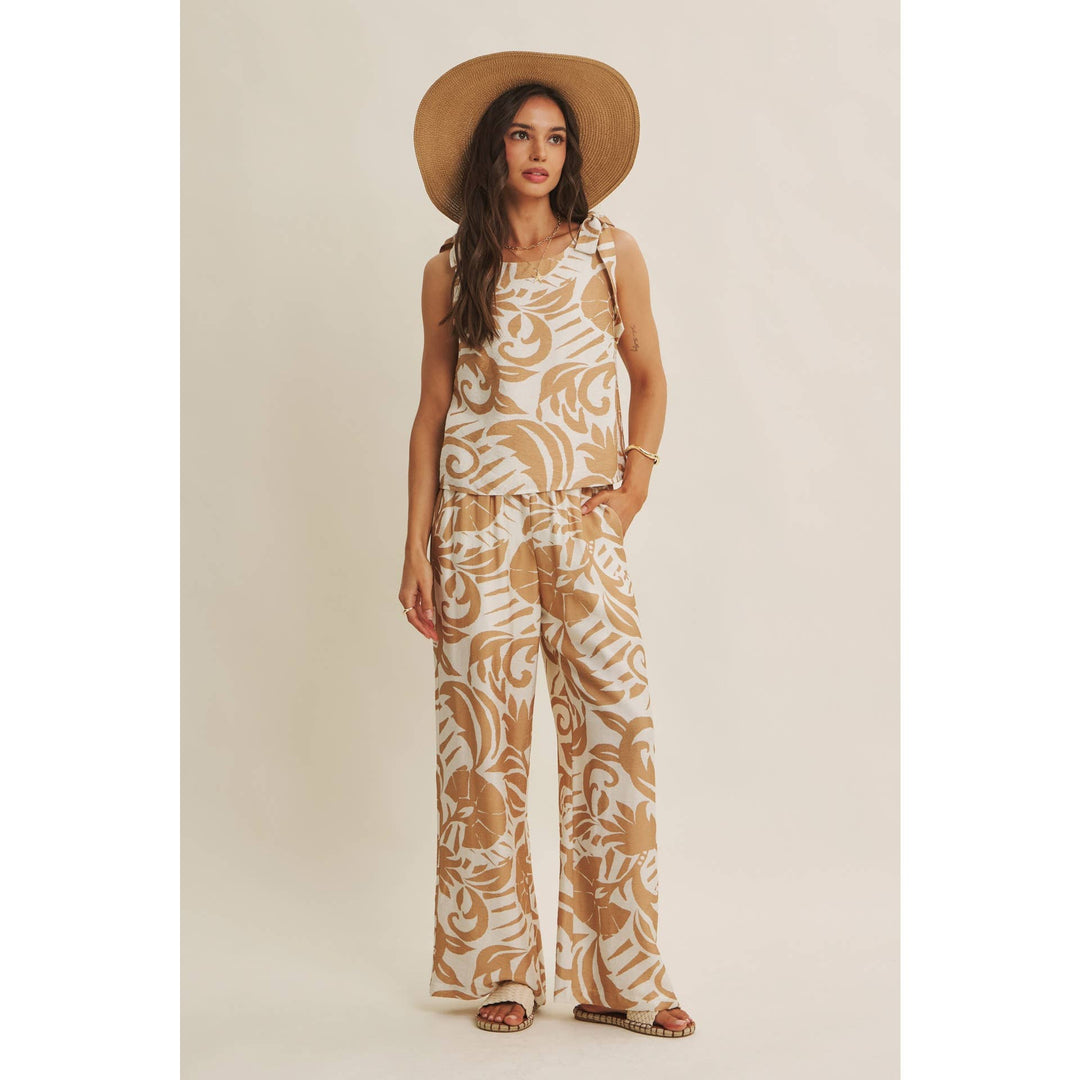Latte Summer top with tie straps
