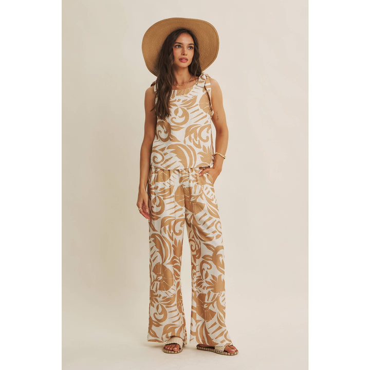 Latte Summer top with tie straps