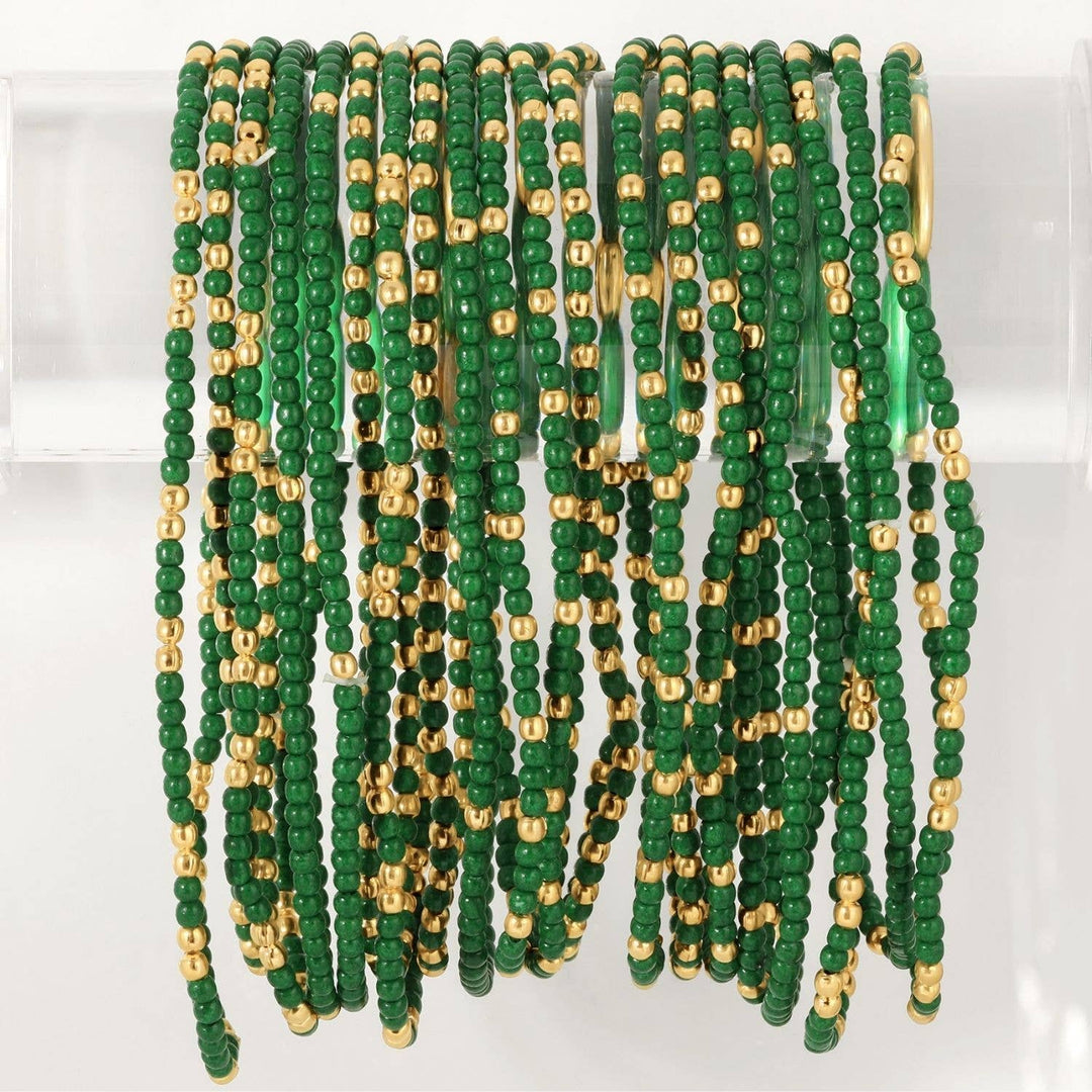 Stretch Seed Bead Solid Game Day Bracelets