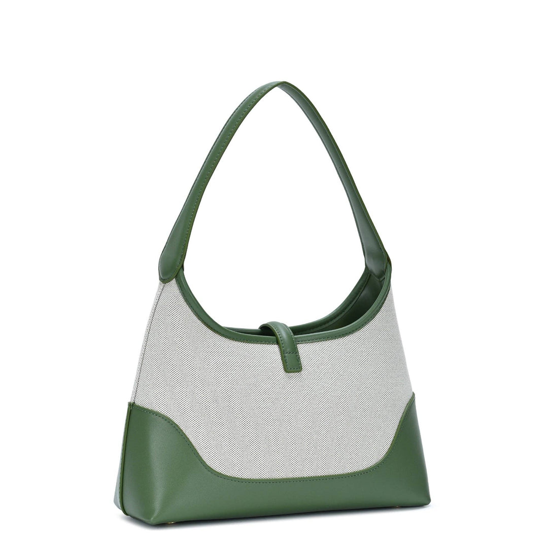 White Cotton Canvas Shoulder Bag