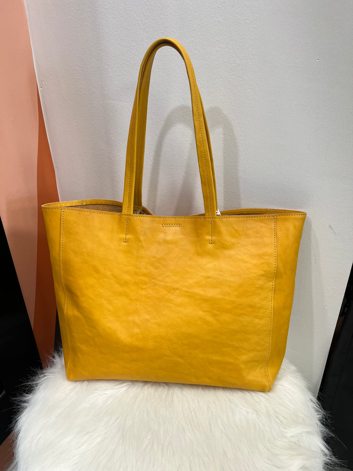Yellow Leather Handbag-REDUCED