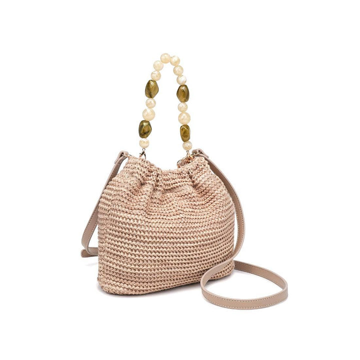 Natural Crossbody Bag Beaded Handle
