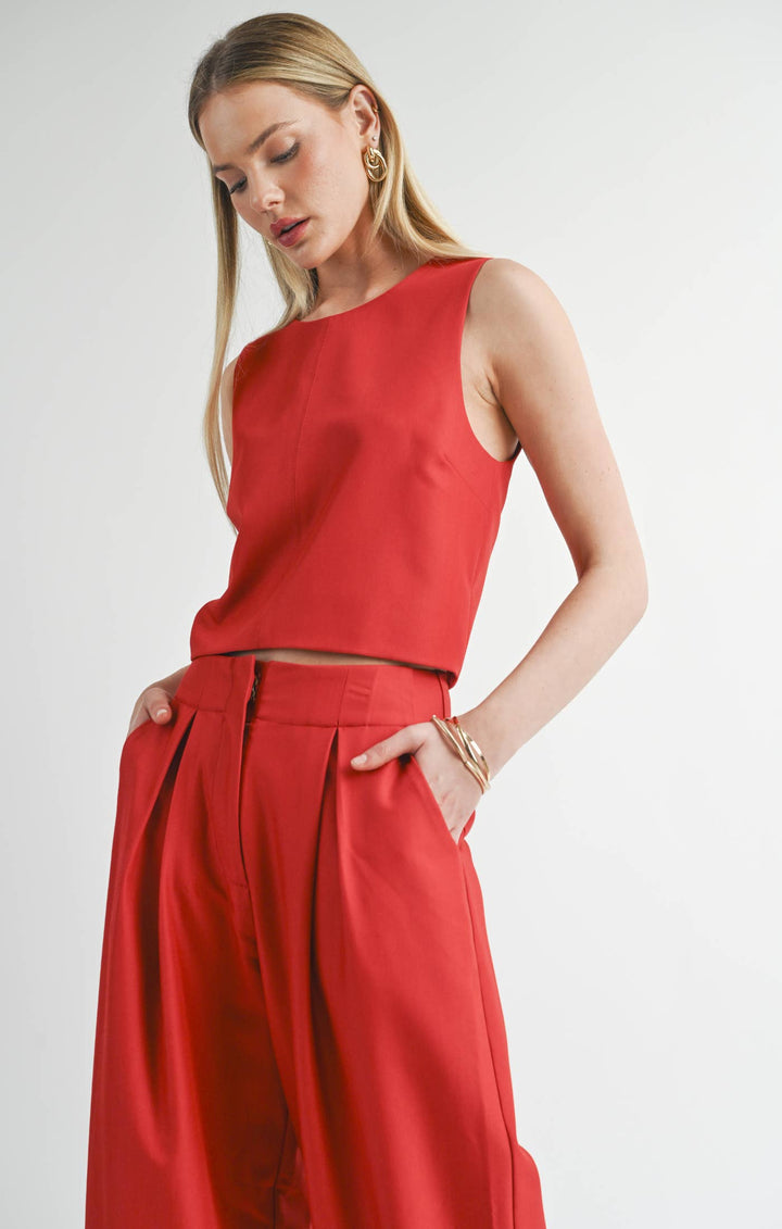 Red Sleeveless Top