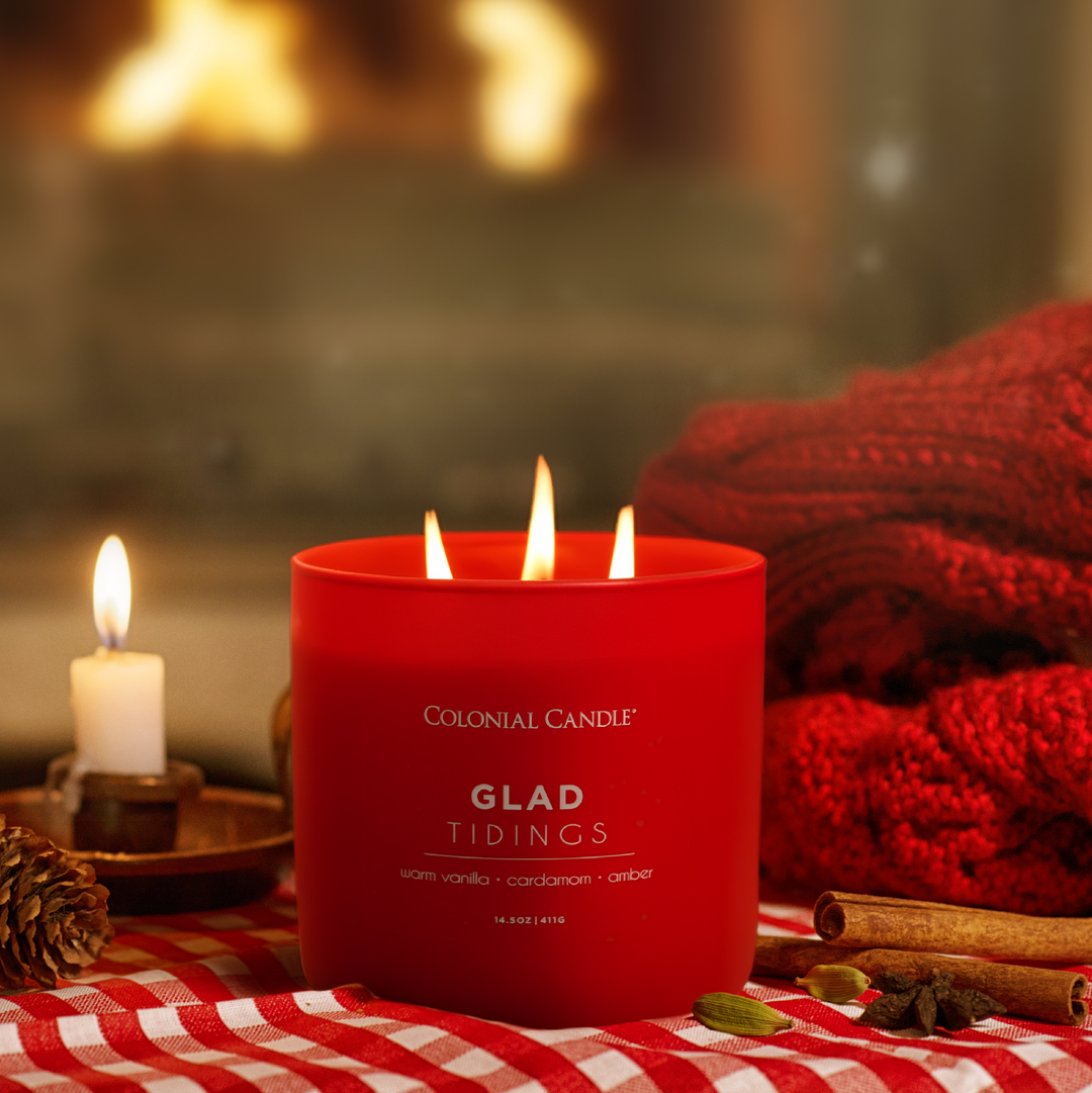 Glad Tidings Scented Jar Candle, Soy Blend Wax, 14.5oz