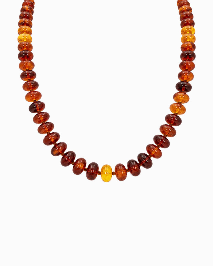 Autumn Marble Seed Necklace-Grey