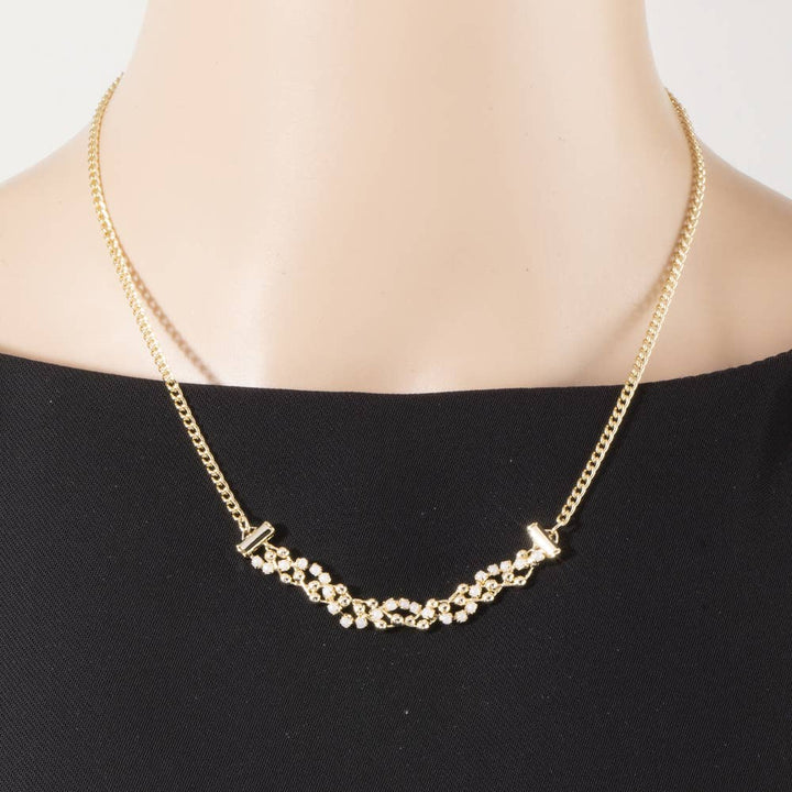 Glass Bead Woven Chain Necklace